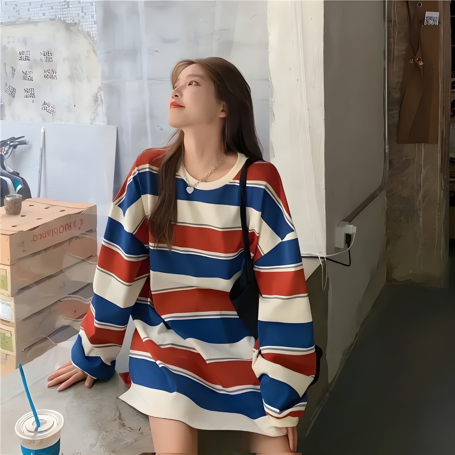 Vintage Casual Striped Sweatshirt - KAYSMAR