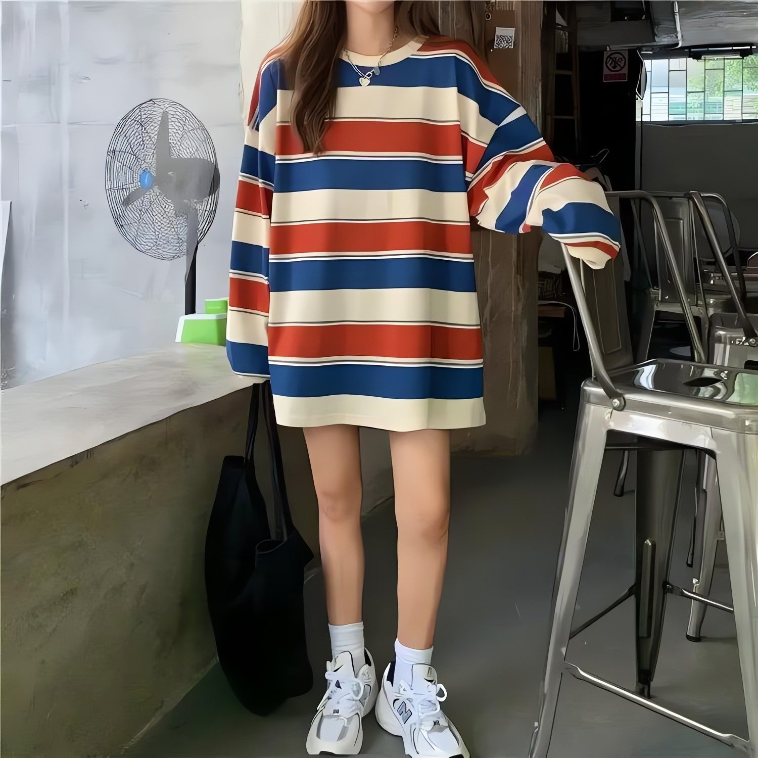 Vintage Casual Striped Sweatshirt - KAYSMAR