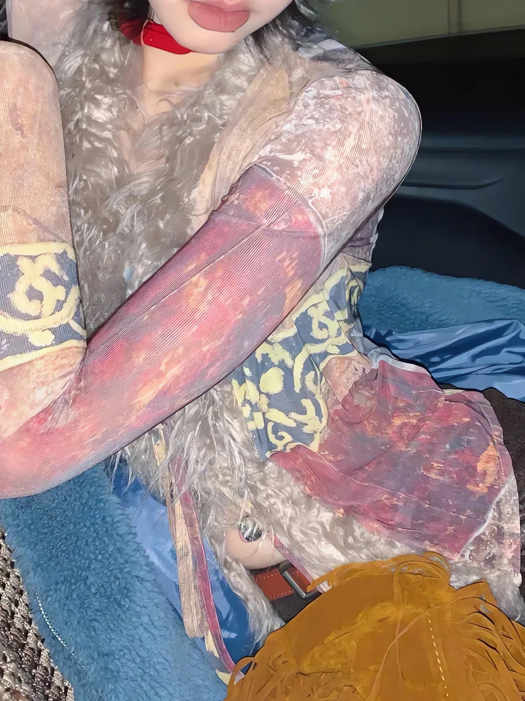 Vintage Faux Fur Tie Front Top - KAYSMAR