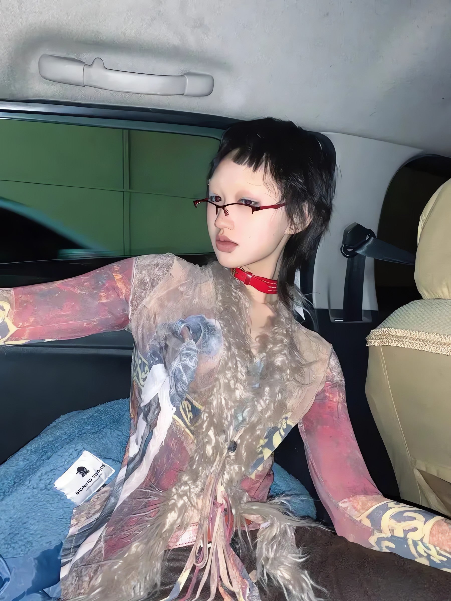 Vintage Faux Fur Tie Front Top - KAYSMAR