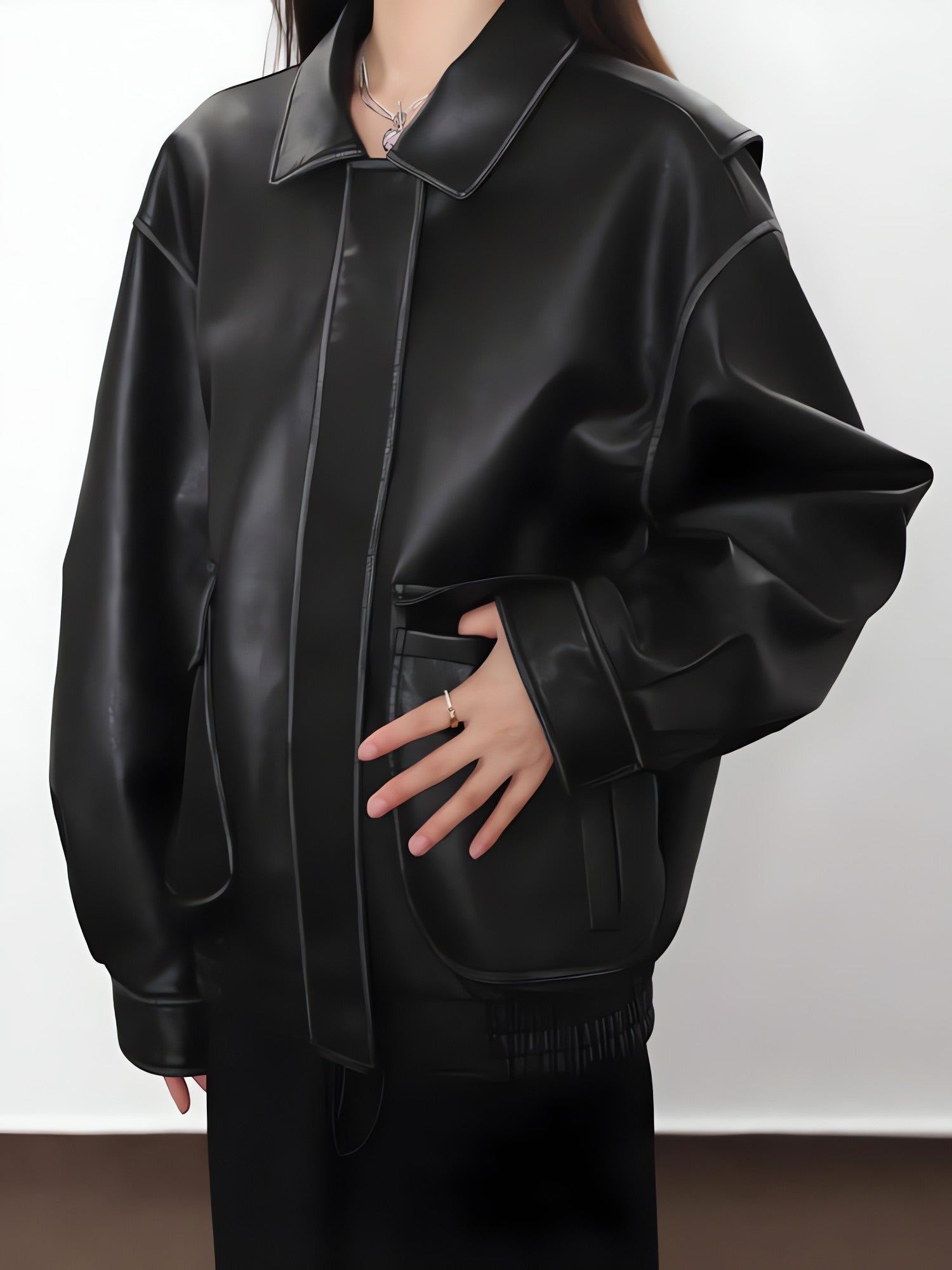 Vintage Faux Leather Jacket - KAYSMAR