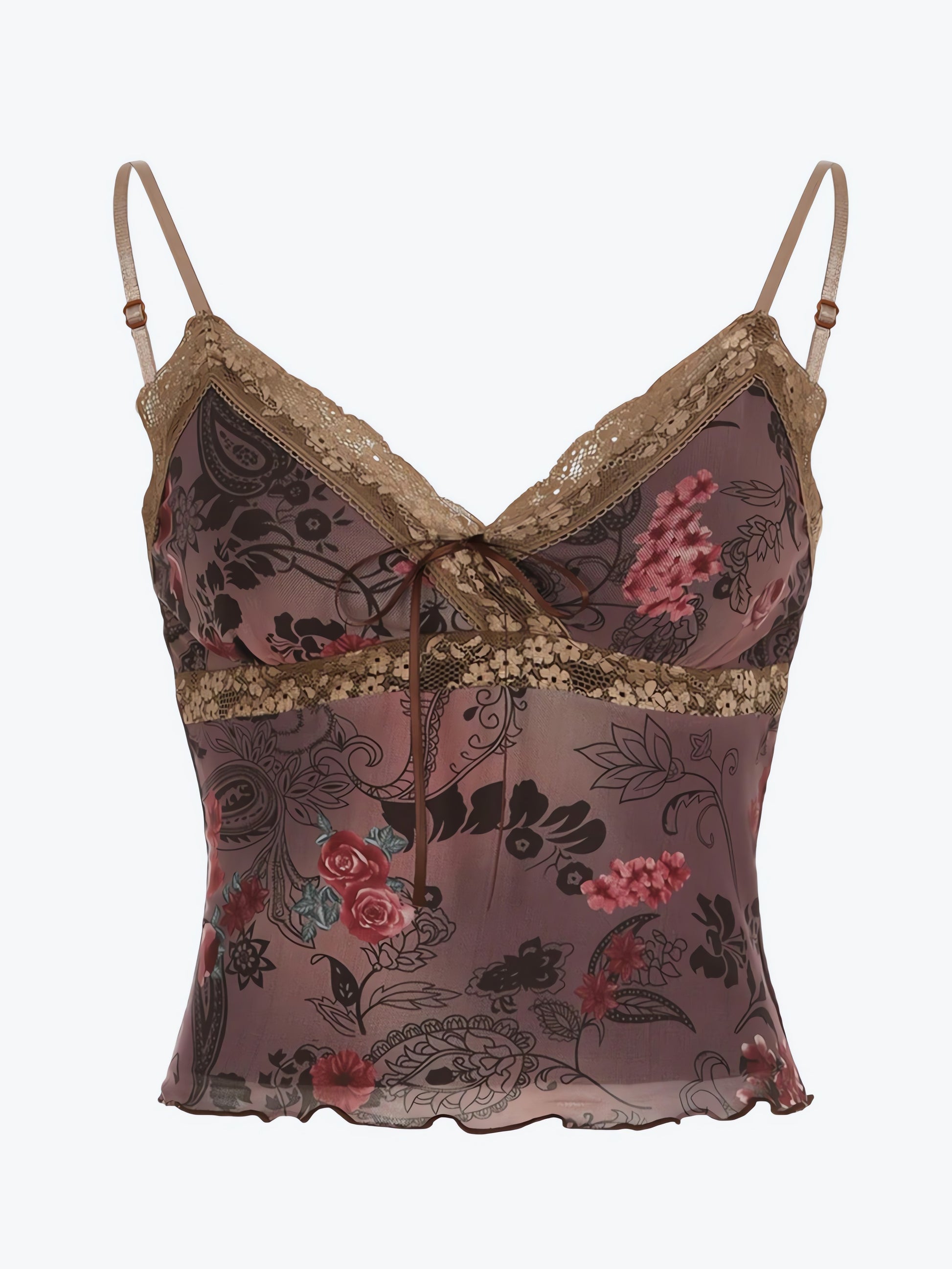 Vintage Floral Lace Trim Top - KAYSMAR