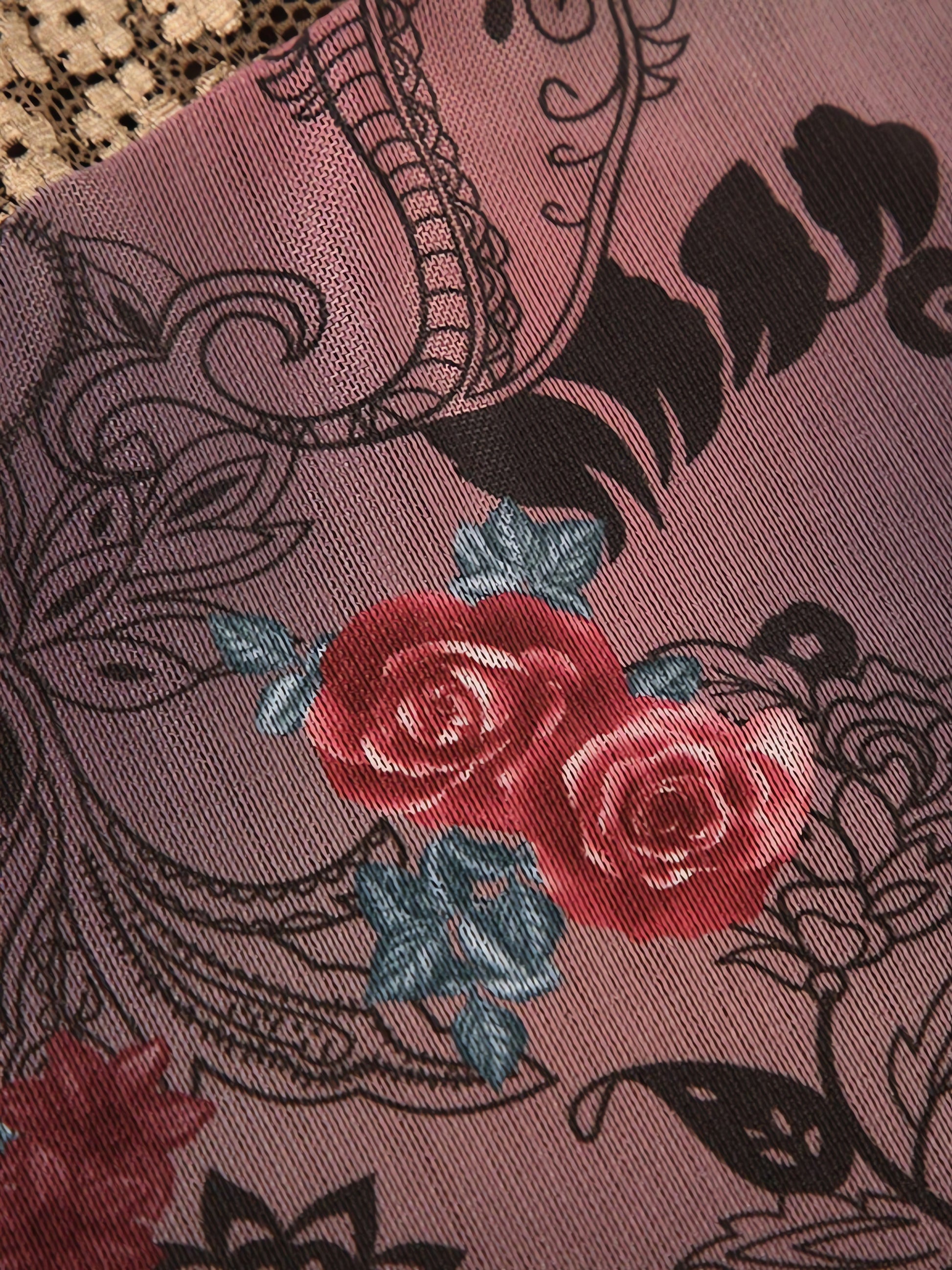 Vintage Floral Lace Trim Top - KAYSMAR