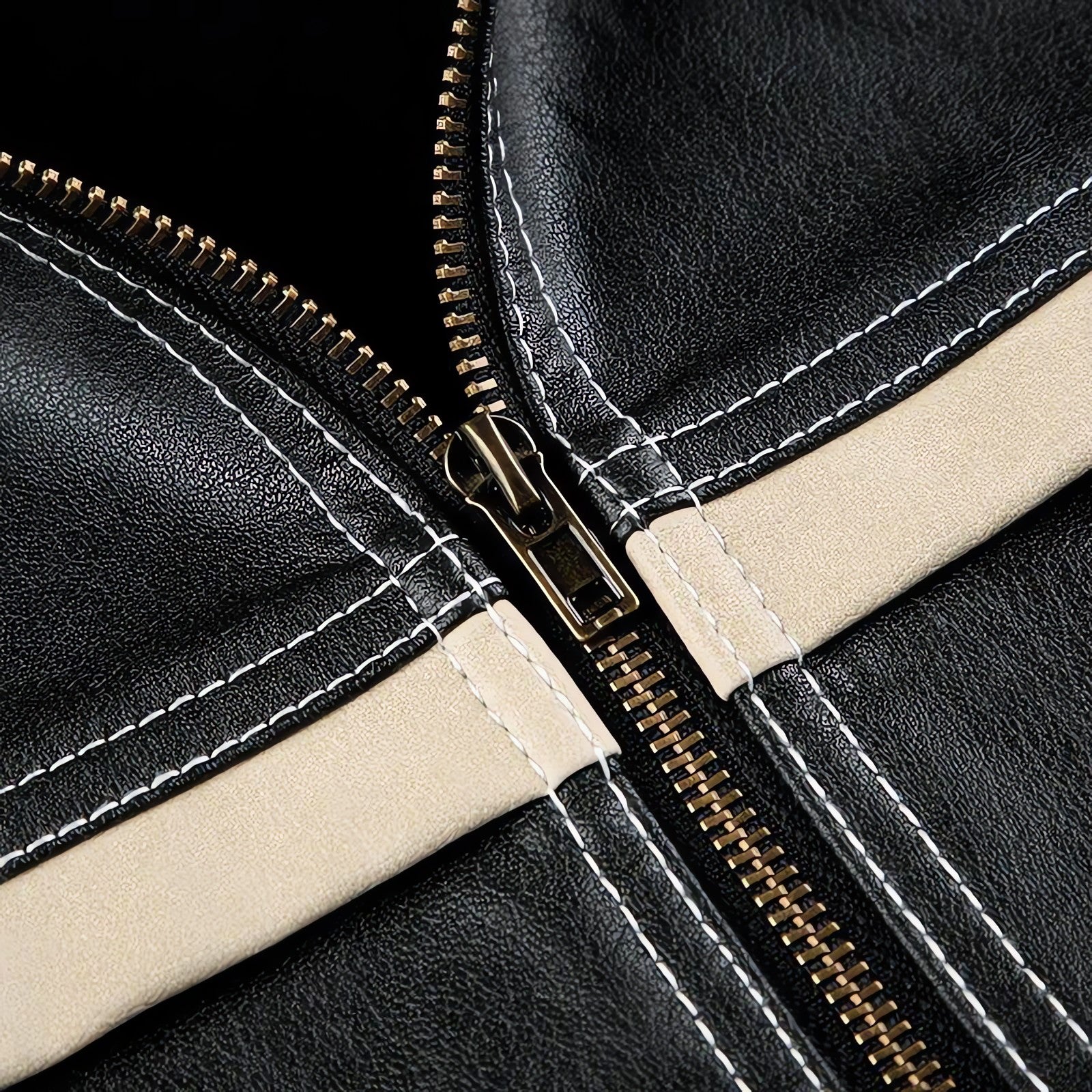 Vintage Grunge Biker Zip-Up Faux Leather Jacket - KAYSMAR