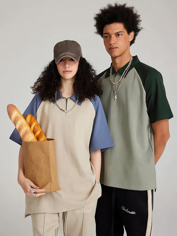 Vintage Half Zip-Up Polo Tee - KAYSMAR