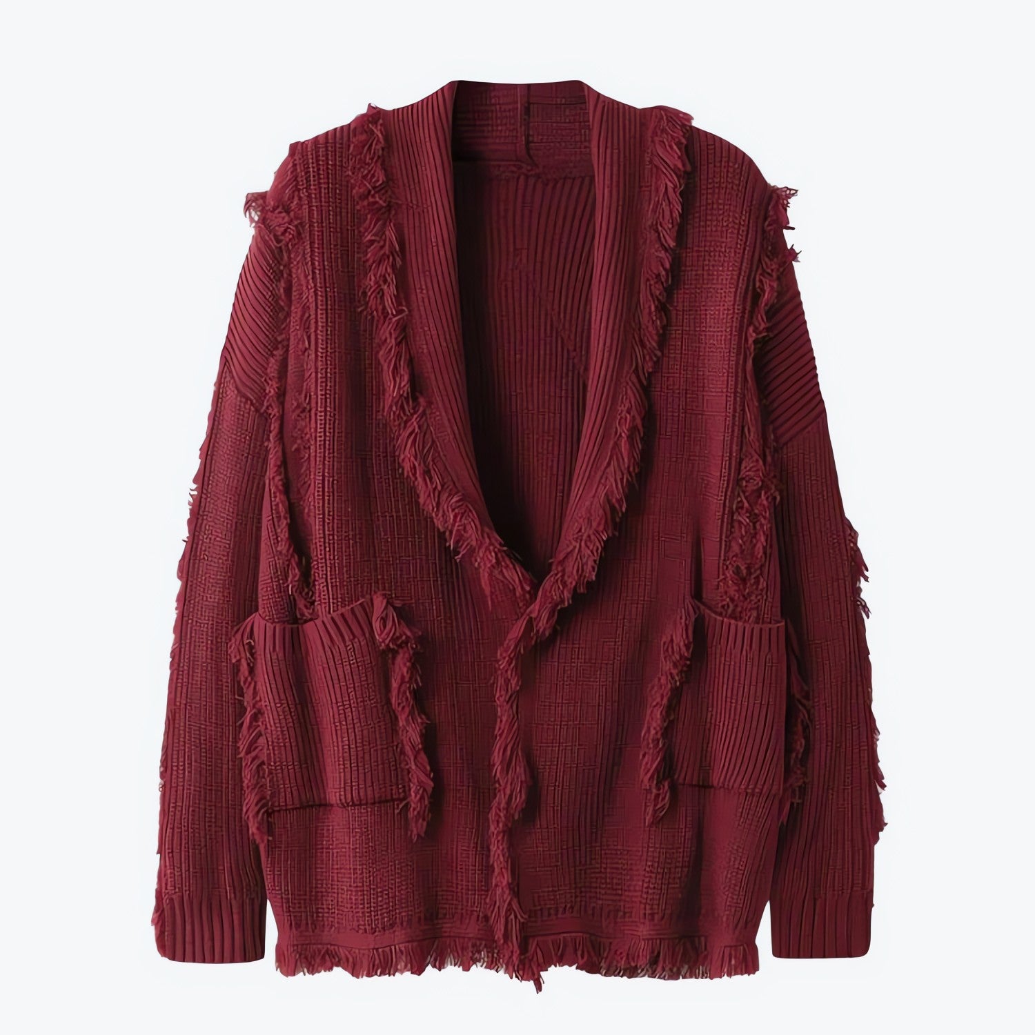 Vintage Pockets Tasseled Knitted Cardigan - KAYSMAR