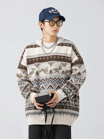 Vintage Rabbits Knitted Sweater - KAYSMAR