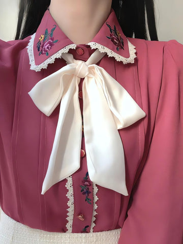 Vintage Rose Embroidered Shirt - KAYSMAR