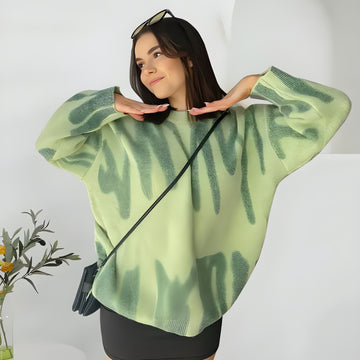 Wavy Line Design Knitted Sweater - KAYSMAR