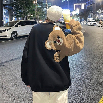 Weirdcore Bear Sleeve Sweatshirt - KAYSMAR