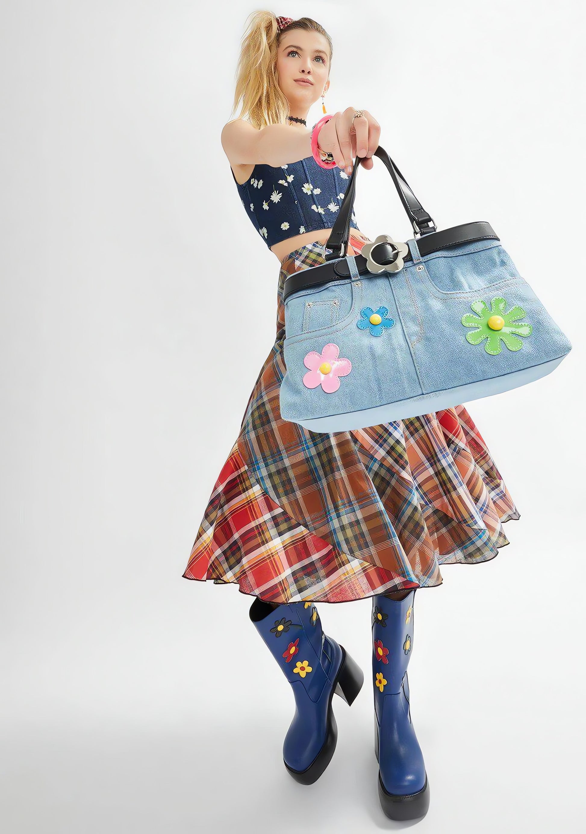 Weirdcore Belted Denim Handbag - KAYSMAR