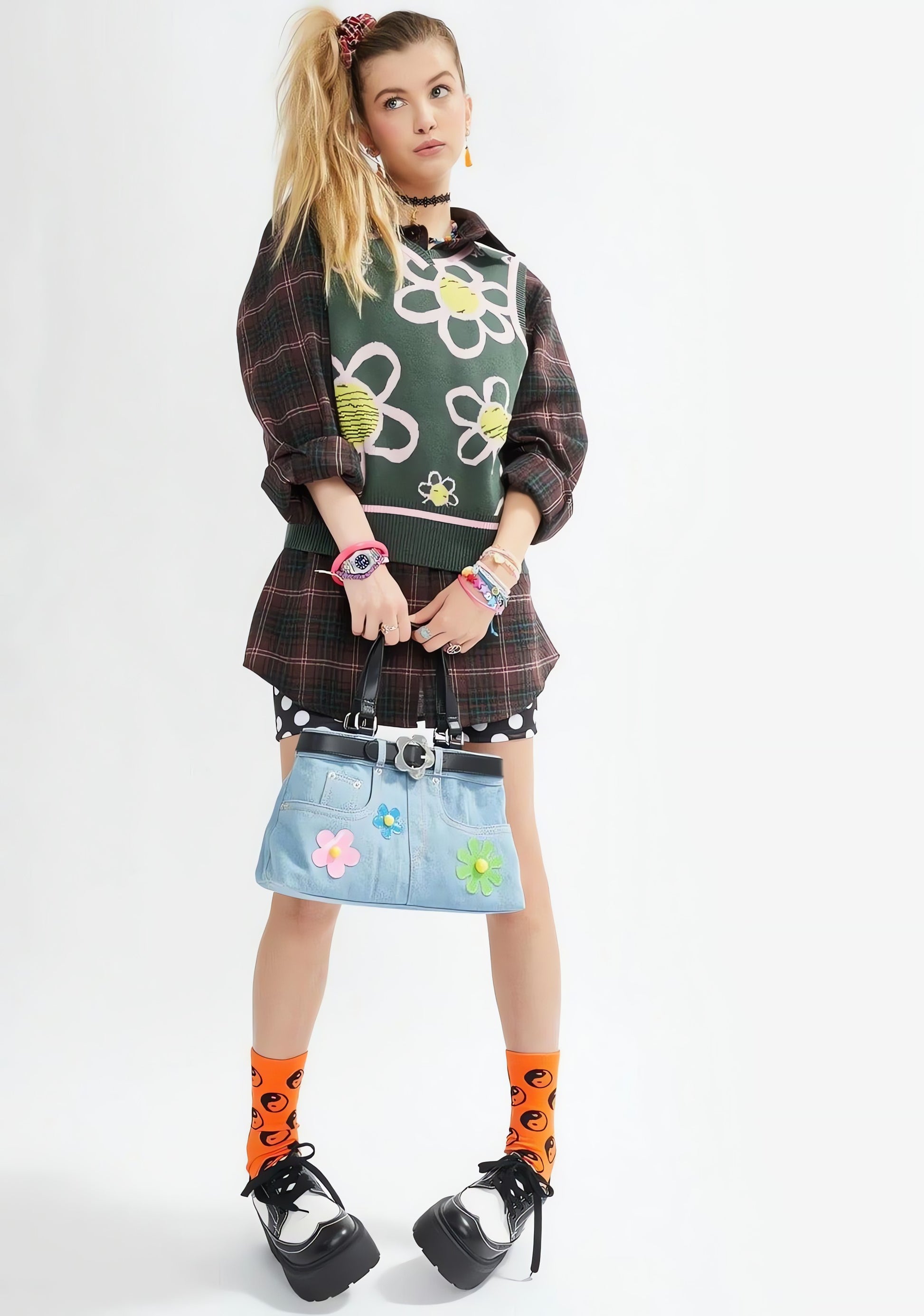 Weirdcore Belted Denim Handbag - KAYSMAR