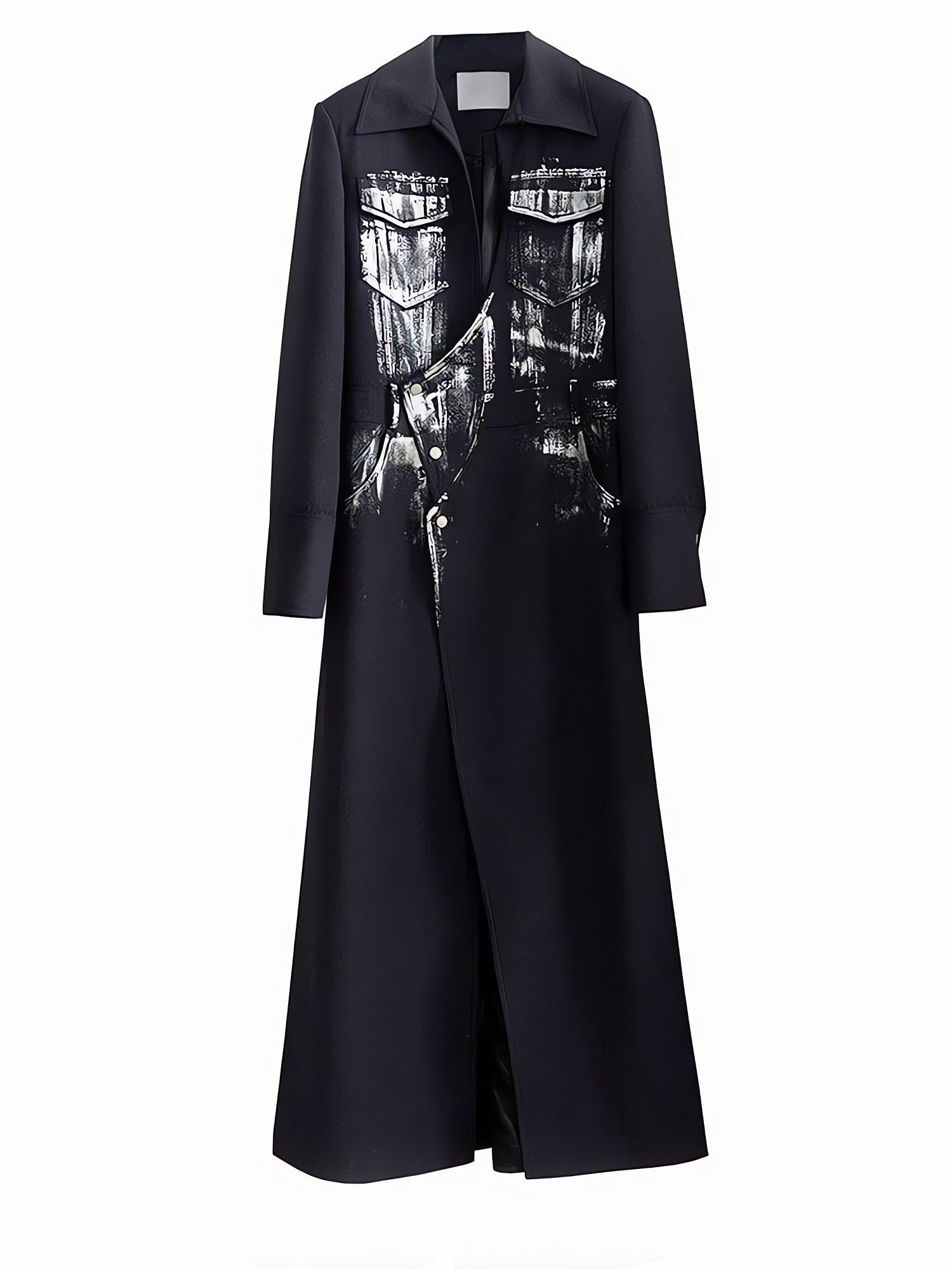 White Distressed Long Blazer - KAYSMAR