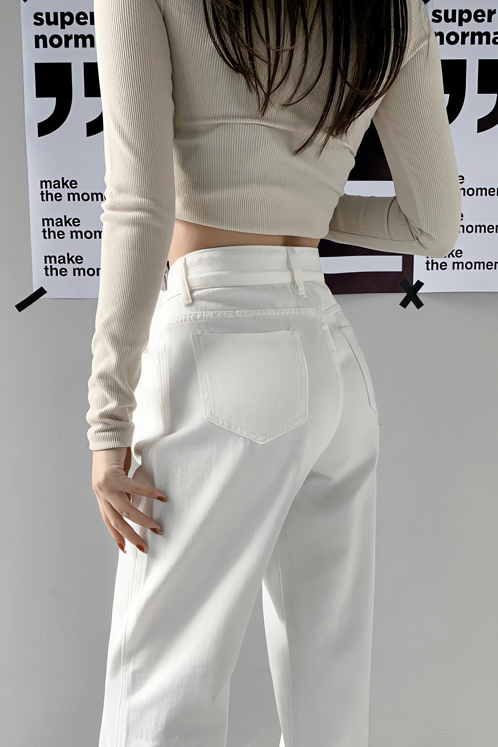 Wide Leg High Waist Casual Jeans - KAYSMAR