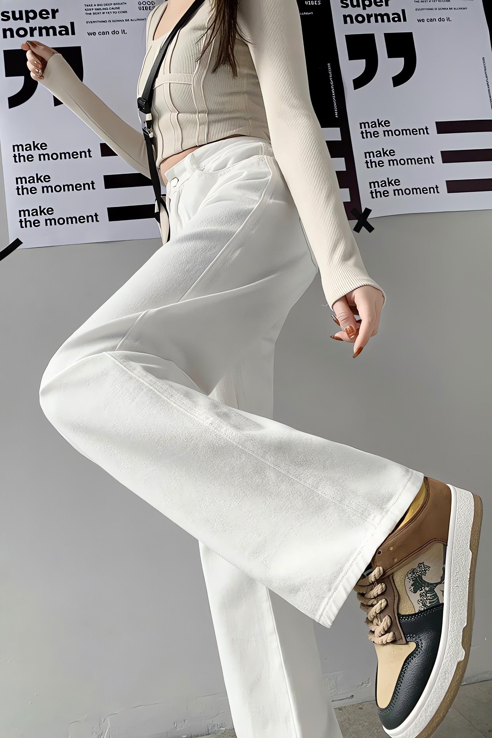 Wide Leg High Waist Casual Jeans - KAYSMAR