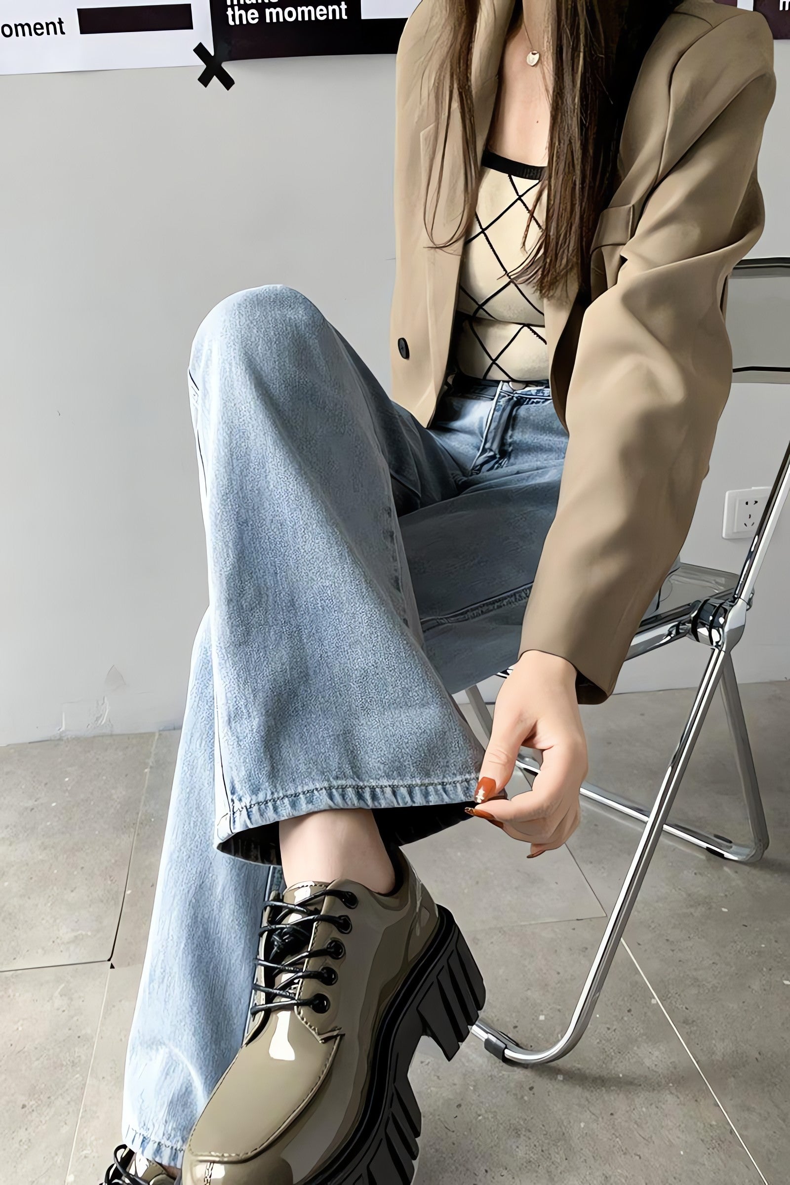 Wide Leg High Waist Casual Jeans - KAYSMAR