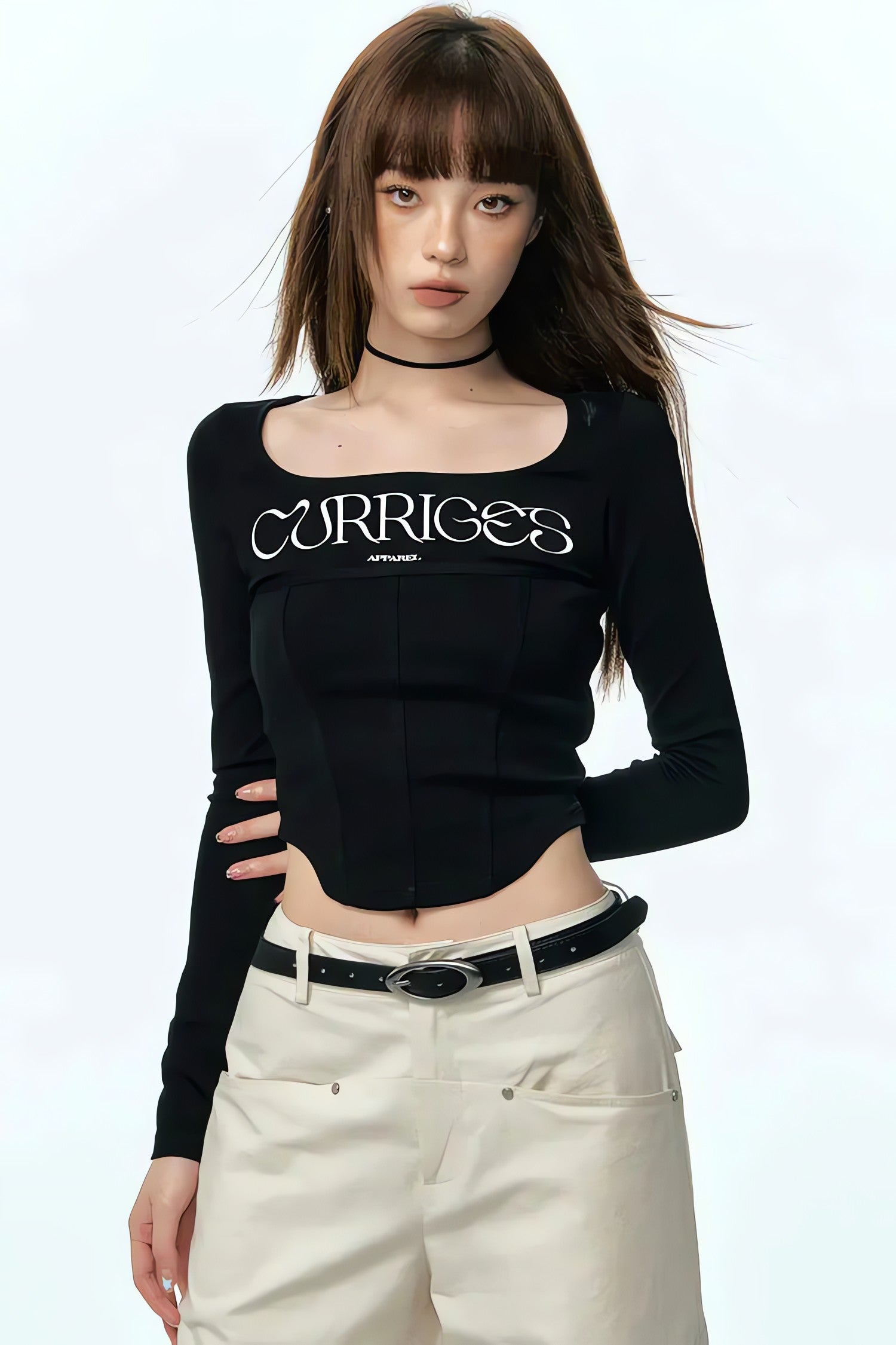 Wide Neck Corset Crop Top - KAYSMAR