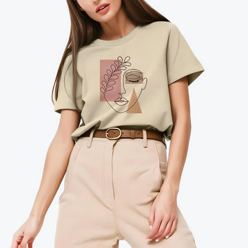 Woman Face Minimal Tee - KAYSMAR