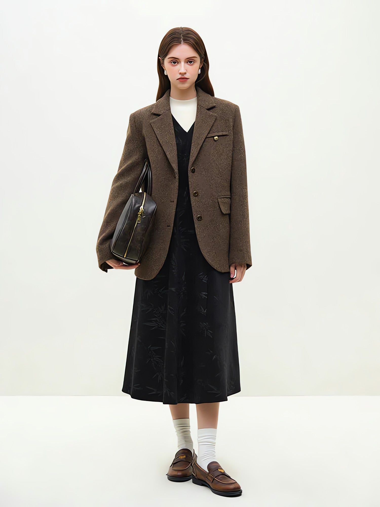 Wool Blazer Jacket & Mini Skirt Two Piece Set - KAYSMAR