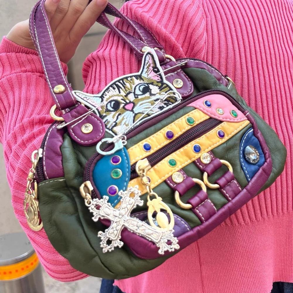 Y2K Cat Embroidered Bag - KAYSMAR