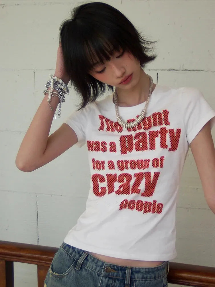 Y2K Crazy Party Graphic Tee - KAYSMAR