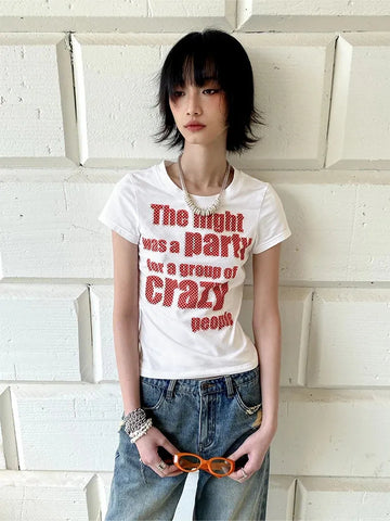 Y2K Crazy Party Graphic Tee - KAYSMAR
