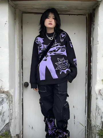 Y2K Anime Knitted Sweater - KAYSMAR