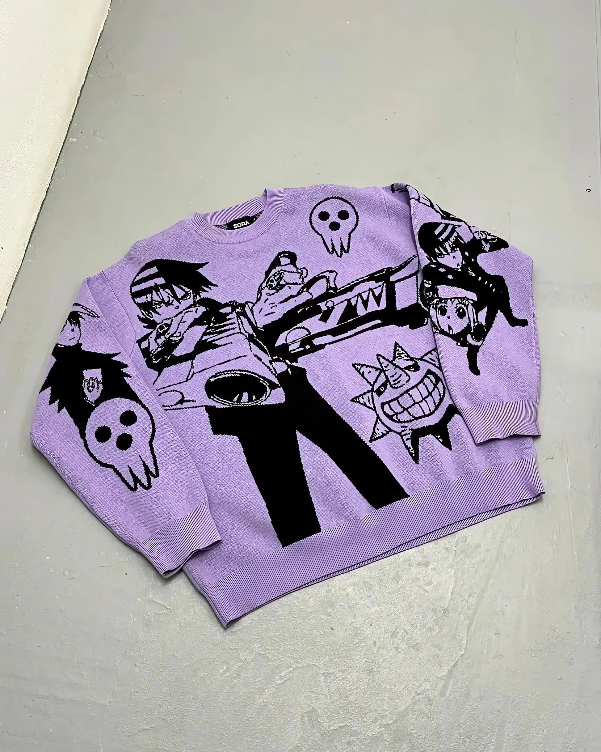 Y2K Anime Knitted Sweater - KAYSMAR