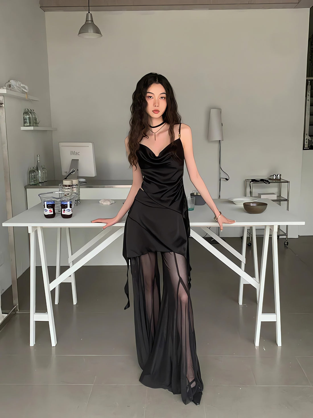 Y2K Asymmetric Top & Skirt Pants Two Piece Set - KAYSMAR