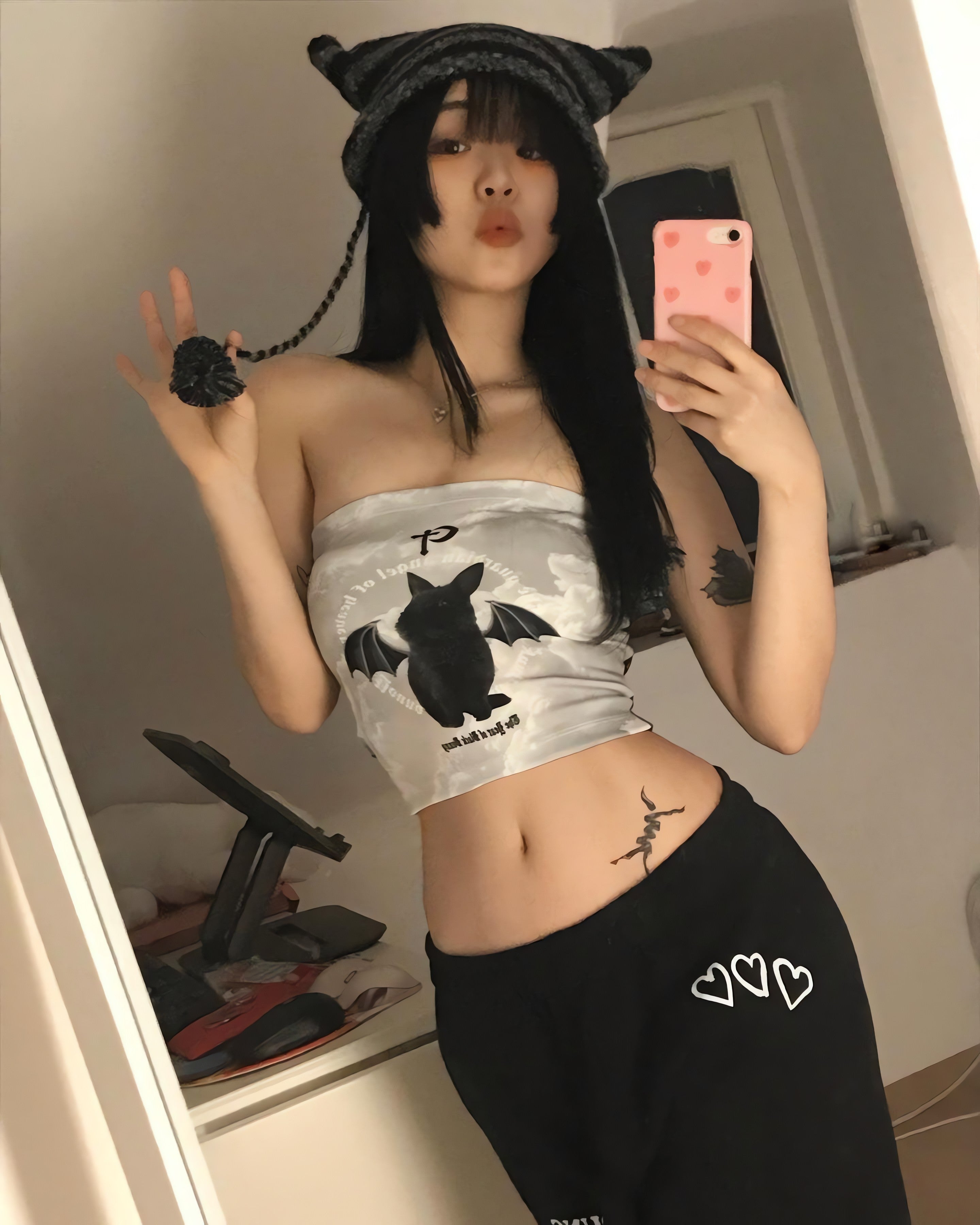 Y2K Bat Rabbit Tube Top - KAYSMAR