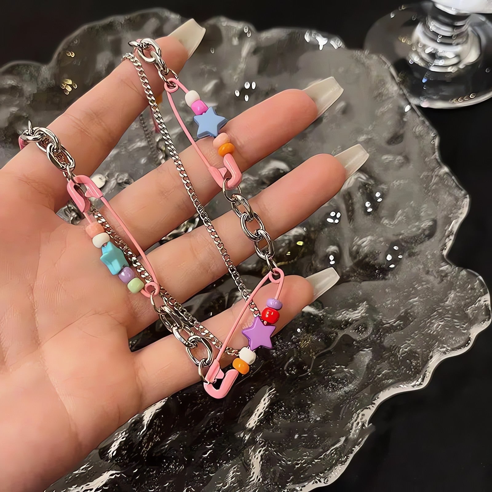 Y2K Beaded Pin Necklace - KAYSMAR