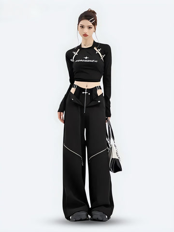 Y2K Cut Out Waist Pants - KAYSMAR