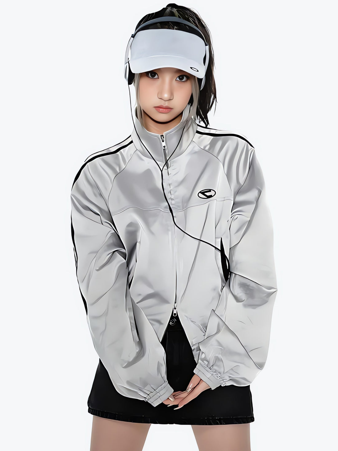 Y2K Cyberpunk Reflective Double Zip-Up Jacket - KAYSMAR