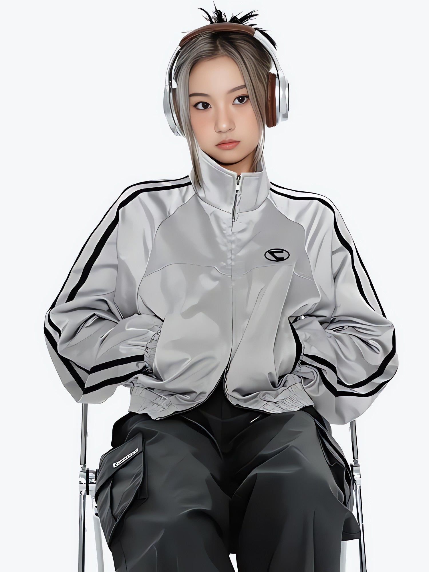 Y2K Cyberpunk Reflective Double Zip-Up Jacket - KAYSMAR