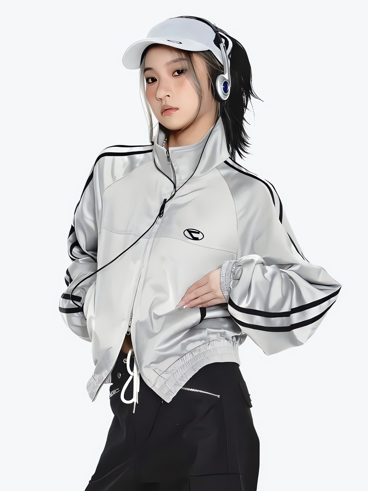 Y2K Cyberpunk Reflective Double Zip-Up Jacket - KAYSMAR