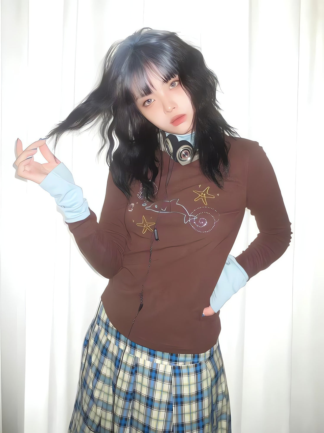 Y2K Dolphin Turtleneck Top - KAYSMAR