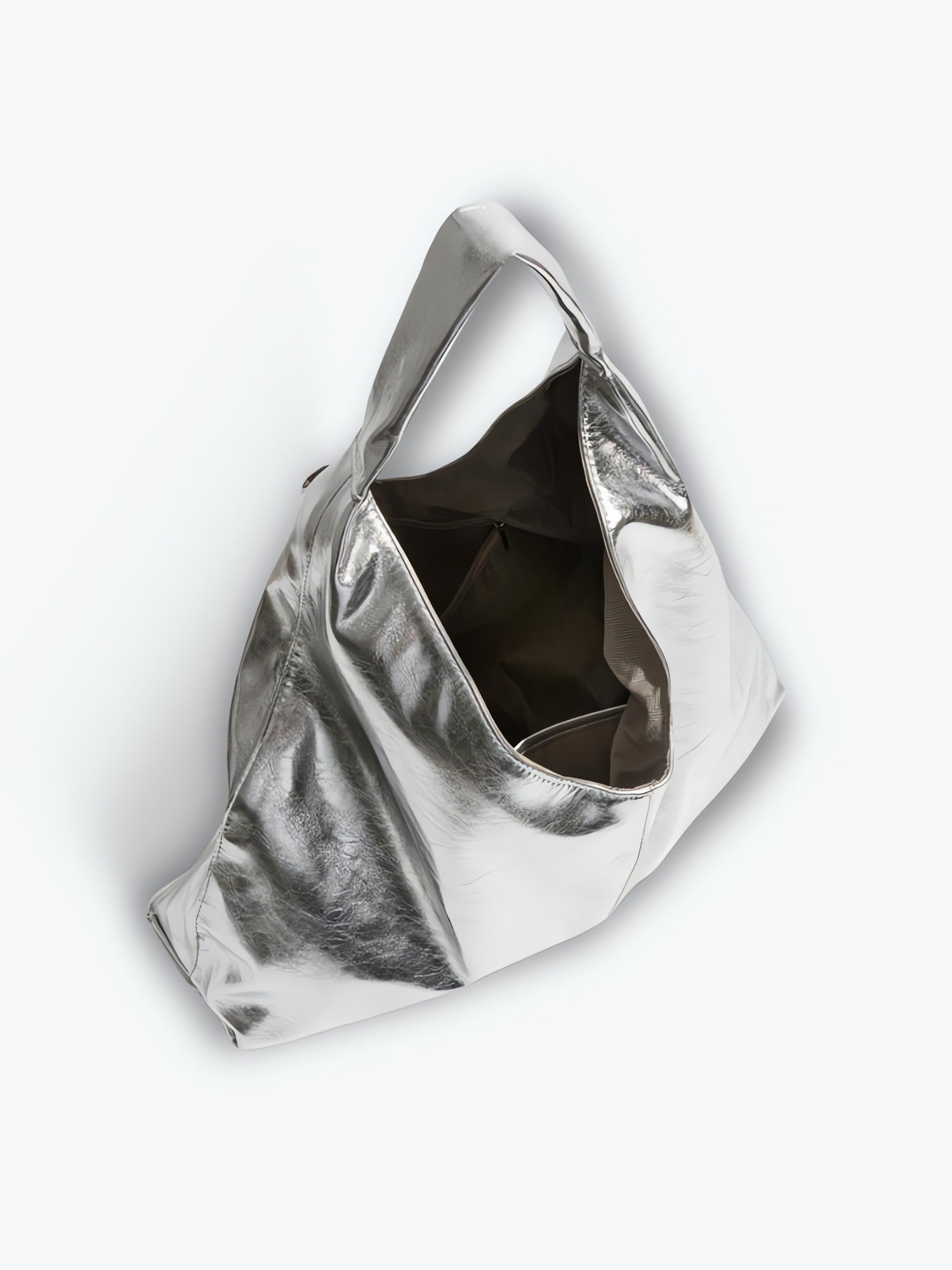 Y2K Faux Patent Leather Hobo Bag - KAYSMAR