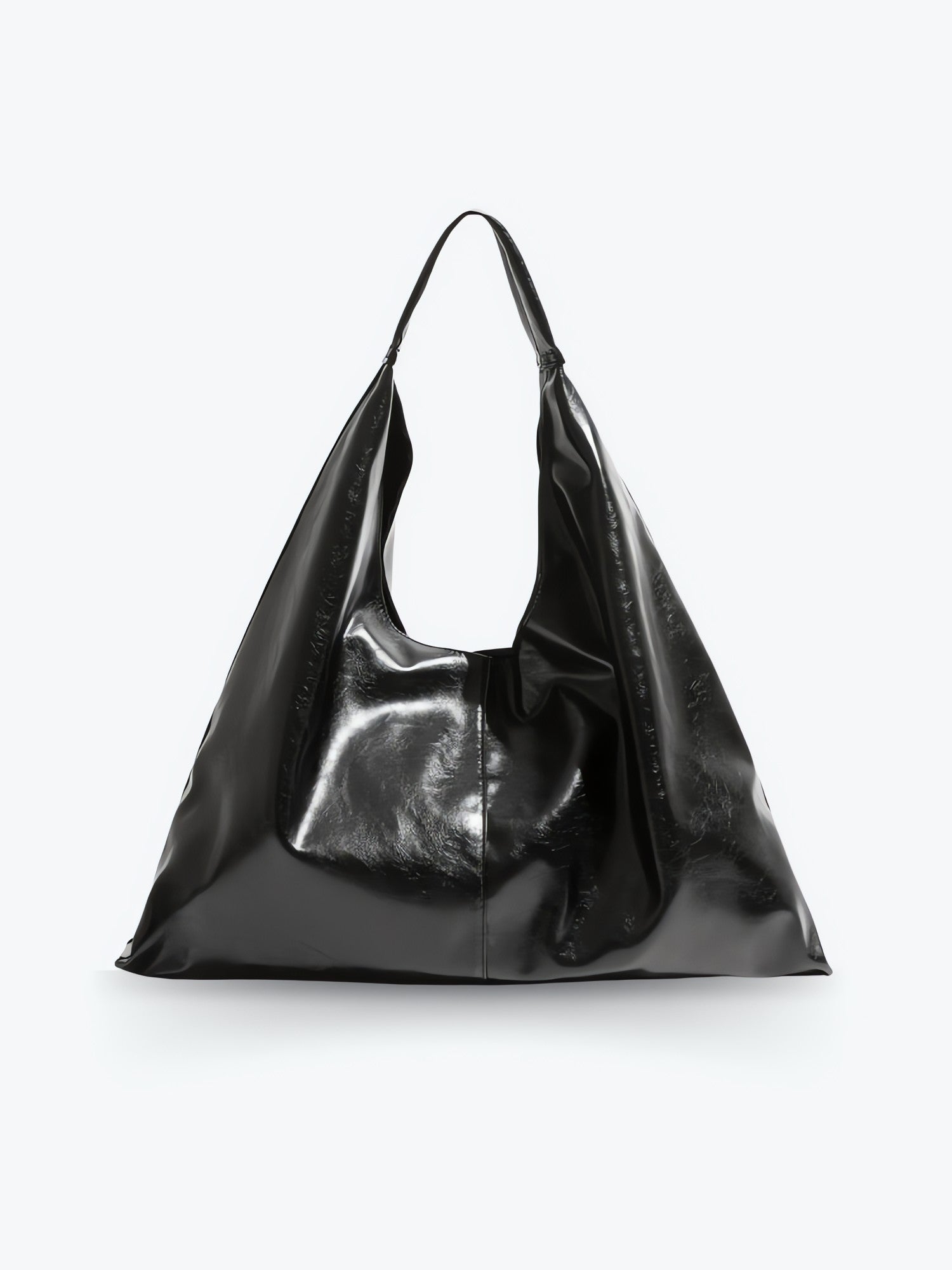 Y2K Faux Patent Leather Hobo Bag - KAYSMAR