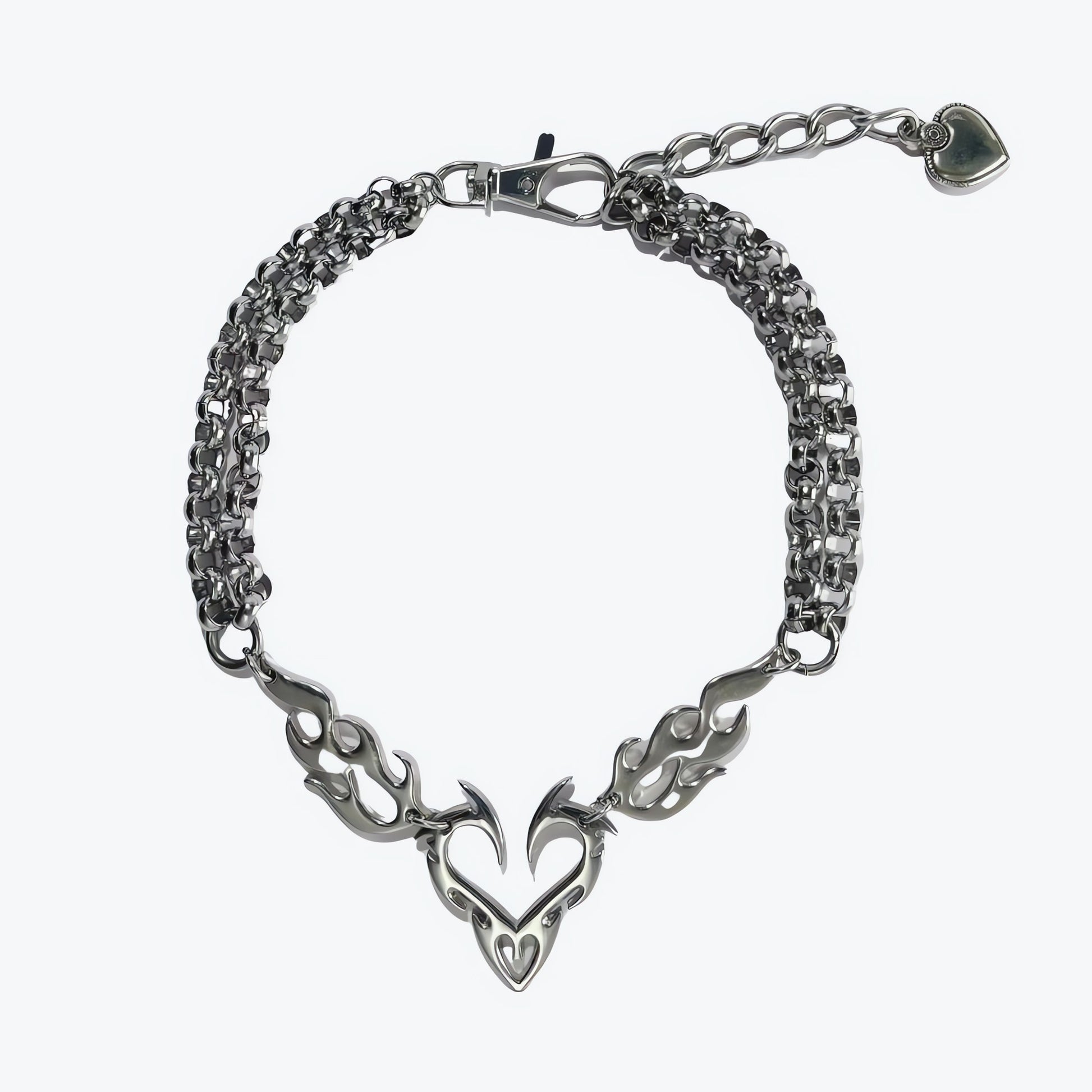Y2K Flaming Heart Necklace - KAYSMAR