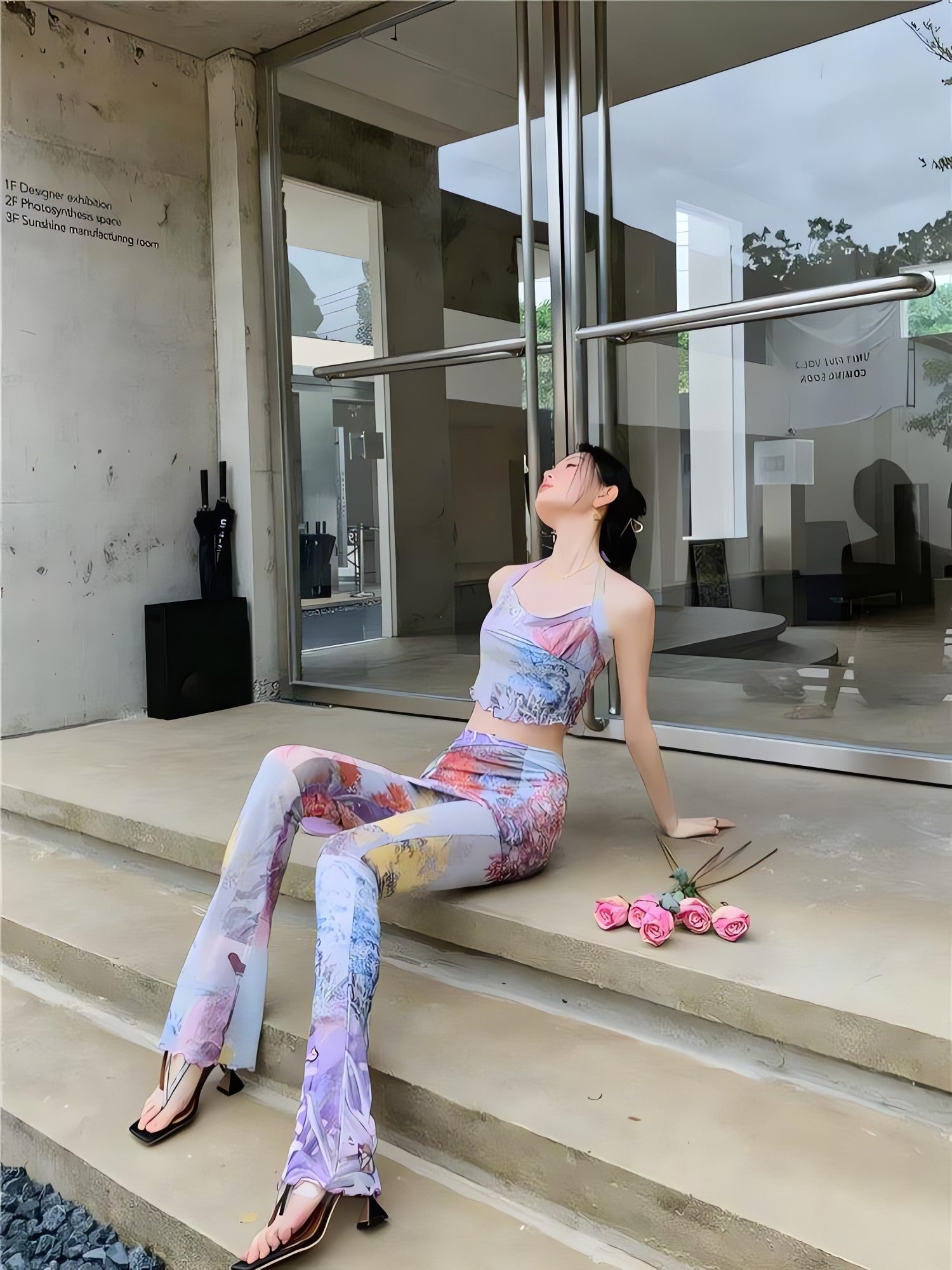 Y2K Flower Garden Mesh Two Piece Set - KAYSMAR