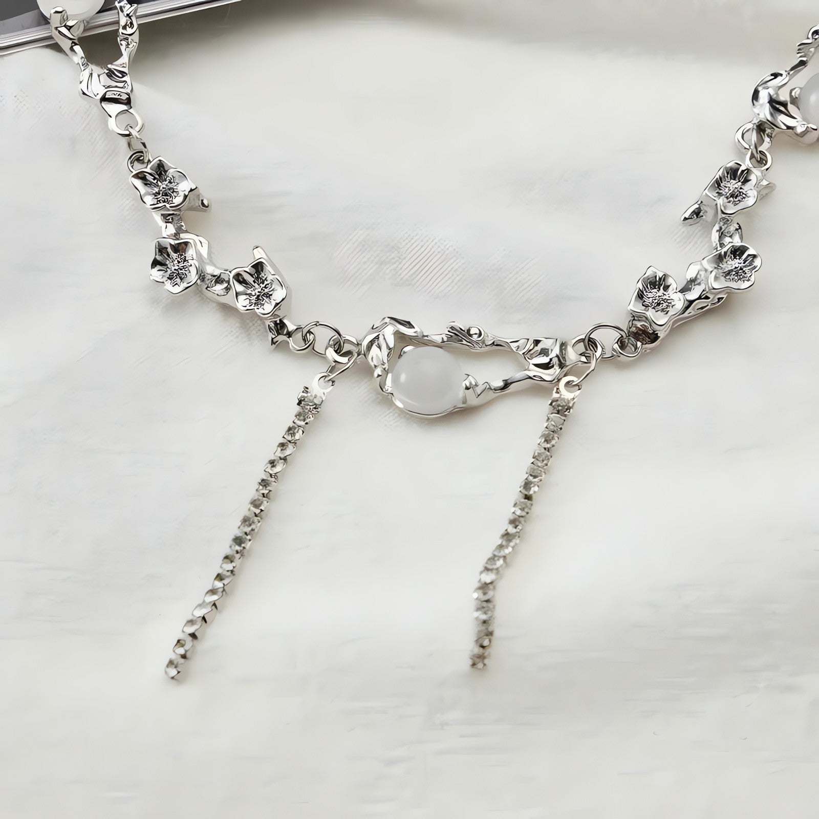 Y2K Flowers Beaded Chain Necklace - KAYSMAR