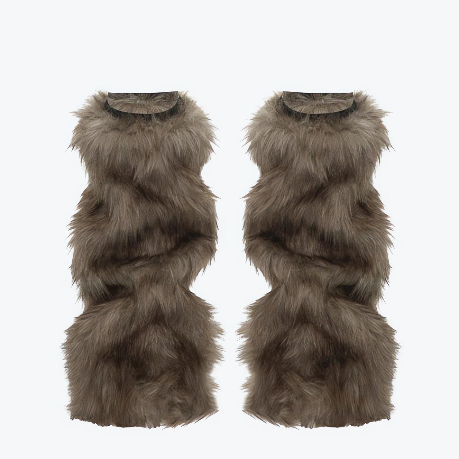 Y2K Grunge Faux Fur Leg Warmers - KAYSMAR