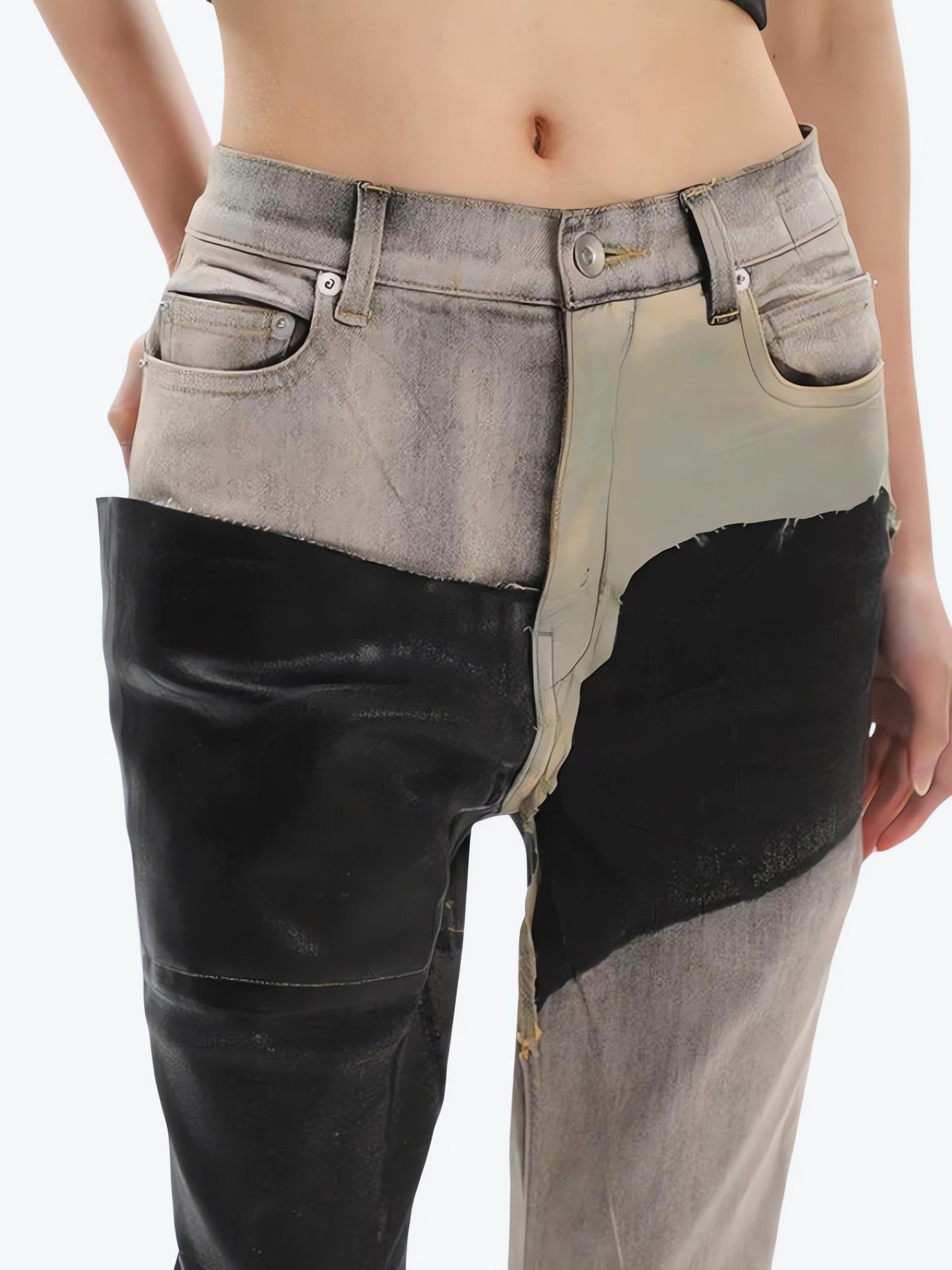 Y2K Grunge Patchwork Flare Pants - KAYSMAR
