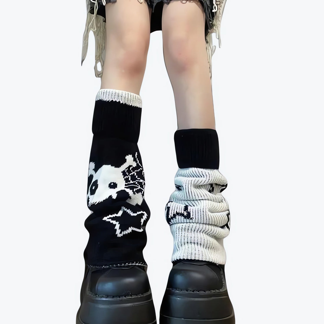 Y2K Grunge Reversible Leg Warmers - KAYSMAR
