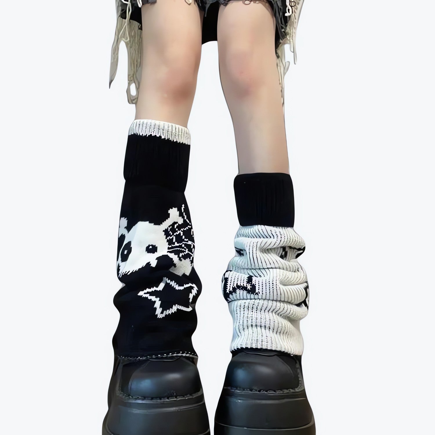 Y2K Grunge Reversible Leg Warmers - KAYSMAR