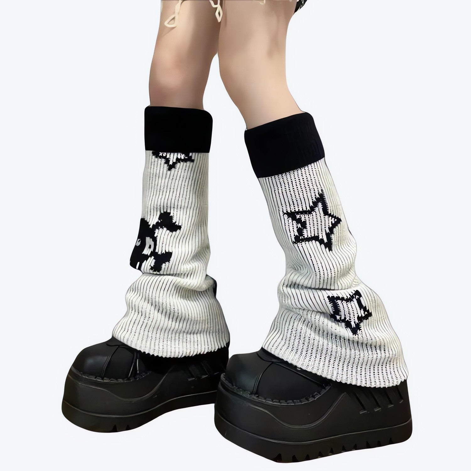 Y2K Grunge Reversible Leg Warmers - KAYSMAR