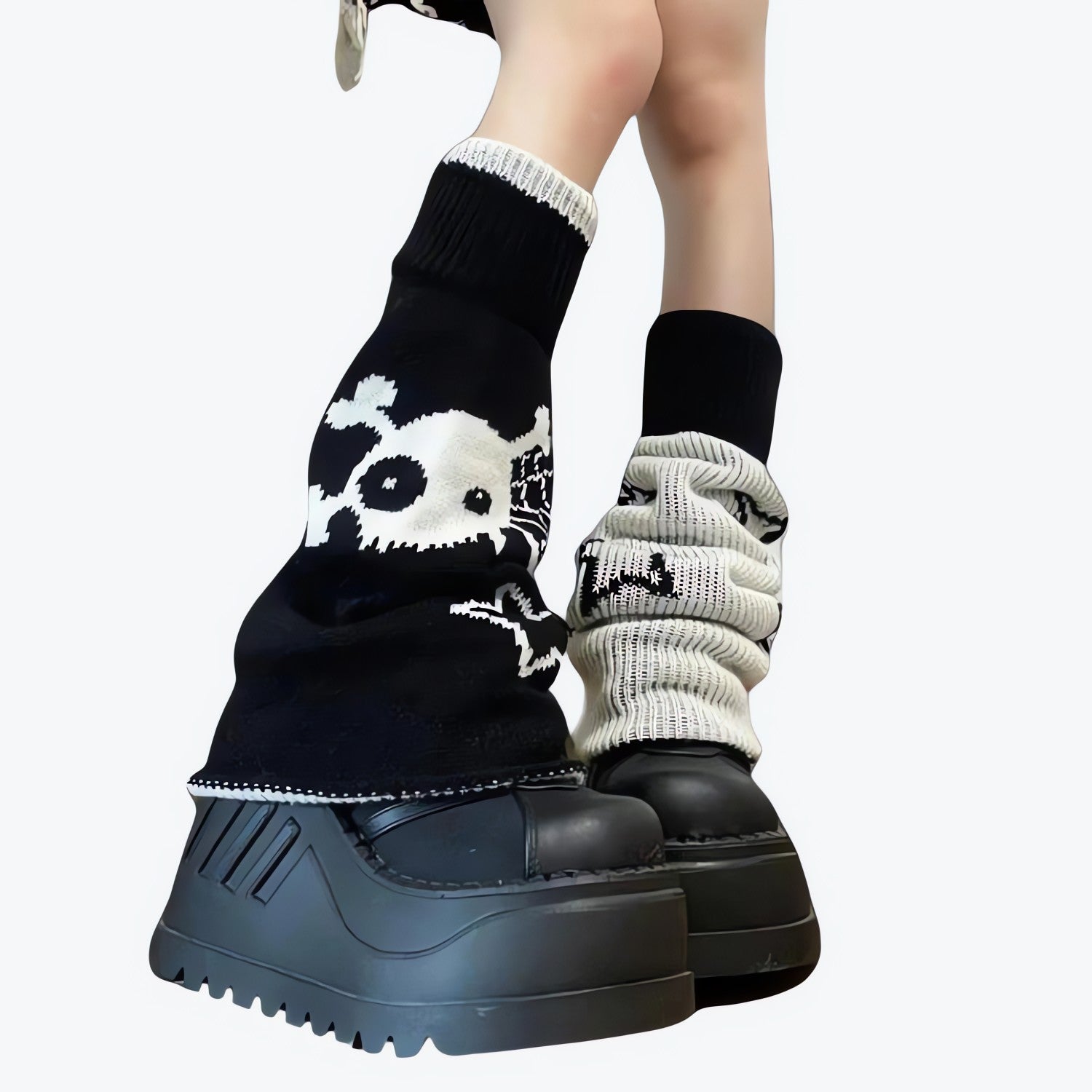 Y2K Grunge Reversible Leg Warmers - KAYSMAR