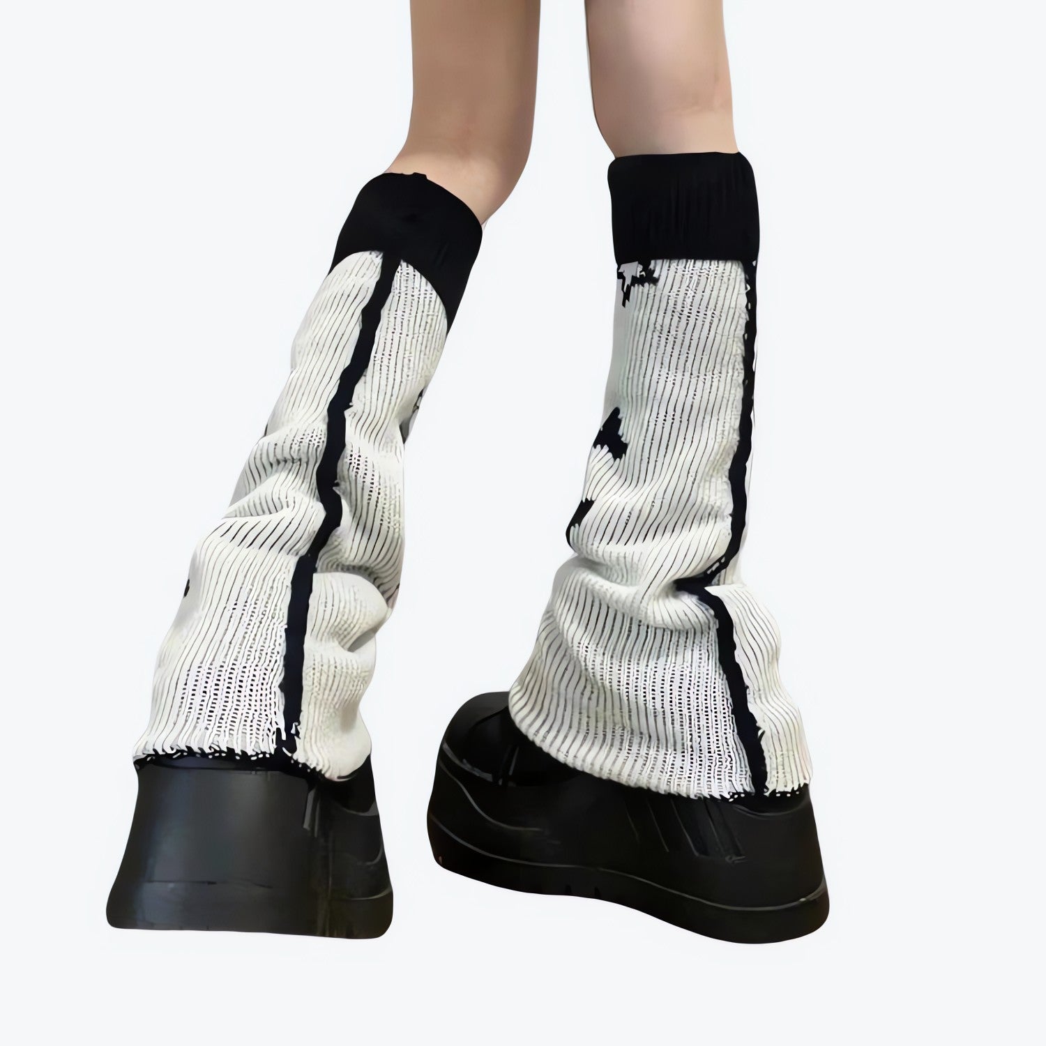 Y2K Grunge Reversible Leg Warmers - KAYSMAR
