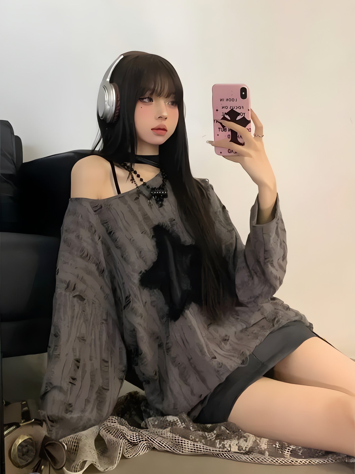 Y2K Grunge Star Distressed Sweater - KAYSMAR