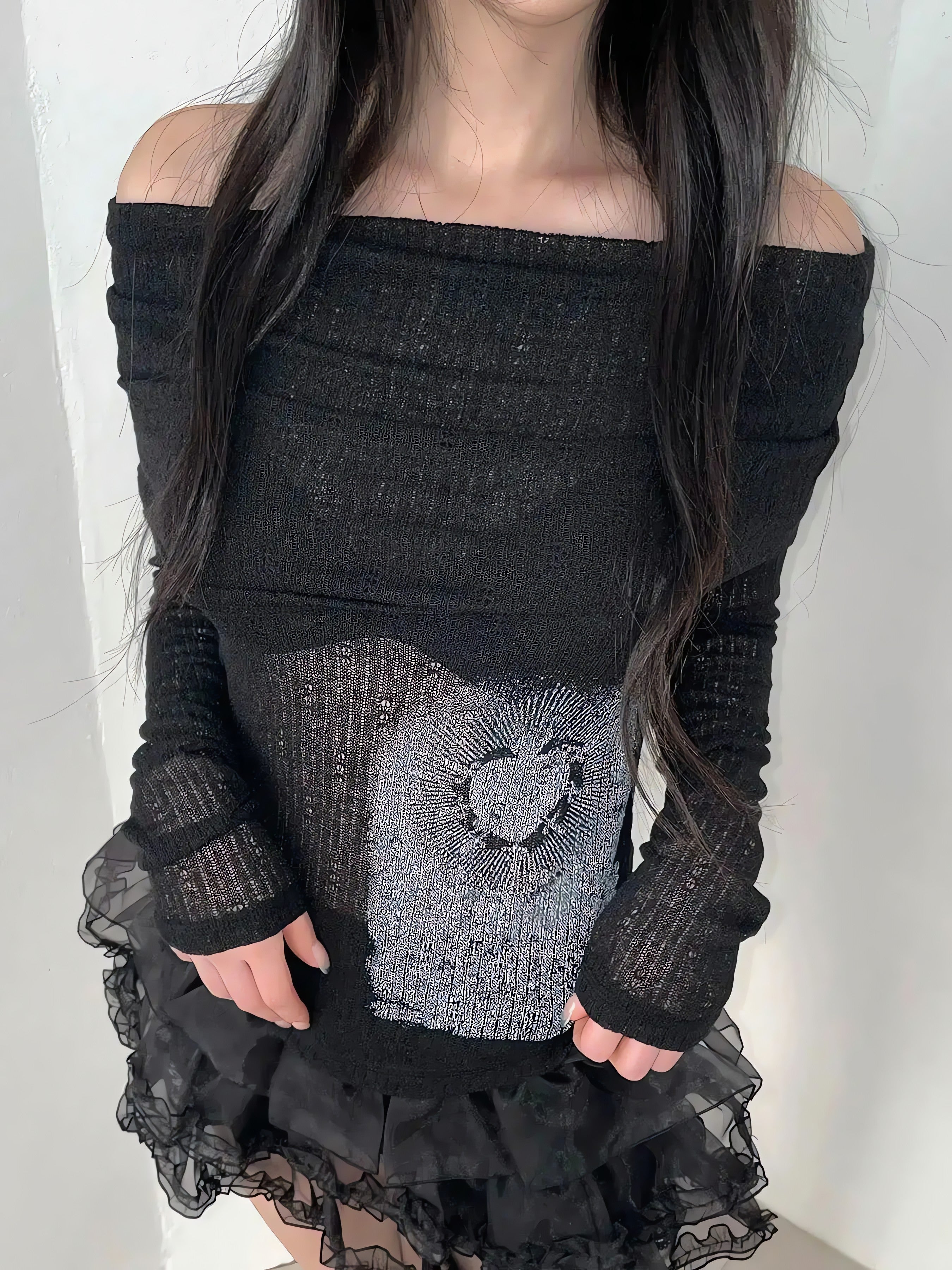 Y2K Heart & Swords Off Shoulder Top - KAYSMAR